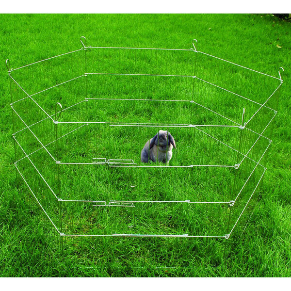 FLAMINGO 6 Piece Rabbit Playpen 120x60 cm Silver