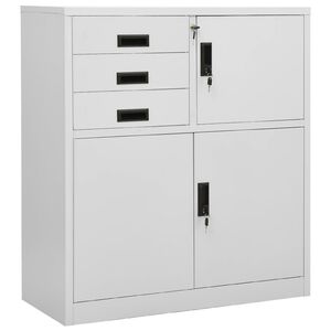 vidaXL Office Cabinet Light Grey 90x40x102 cm Steel