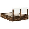 vidaXL Bed Frame with Drawer Smoked Oak 160 x 200 cm Engineered Wood