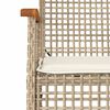 vidaXL 5 Piece Garden Dining Set with Cushions Beige Poly Rattan
