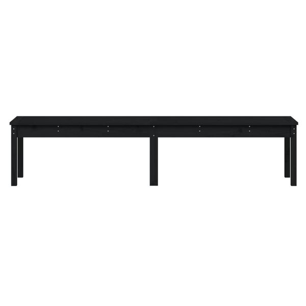 vidaXL 2-Seater Garden Bench Black 203.5x44x45 cm Solid Wood Pine