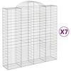 vidaXL Arched Gabion Baskets 7 pcs 200x50x200/220 cm Galvanised Iron