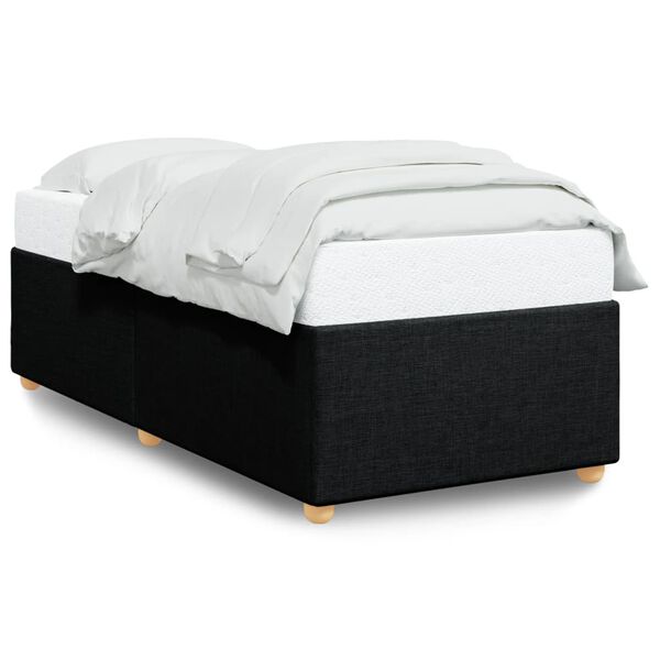 vidaXL Bed Frame without Mattress Black Single Fabric