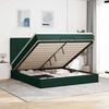 vidaXL Ottoman Bed with Mattresses Dark Green 180x200cm Velvet