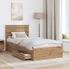 vidaXL Bed Frame with Drawer Artisan Oak 90 x 200 cm Engineered Wood