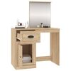 vidaXL Dressing Table with Mirror Sonoma Oak 90x50x132.5 cm Engineered Wood