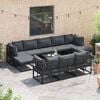 vidaXL Garden Sofa Set 10 pcs Black Aluminium