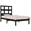 vidaXL Bed Frame without Mattress Black 75x190 cm Small Single Solid Wood