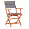 vidaXL Folding Garden Chairs 2 pcs Grey Solid Eucalyptus Wood and Textilene