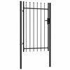 vidaXL Fence Gate Single Door with Spike Top Steel 1x1.5 m Black