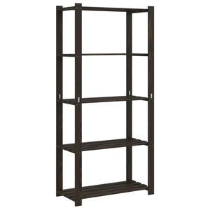 vidaXL 5-Tier Storage Rack Black 80x38x170 cm Solid Wood Pine