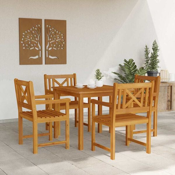 vidaXL Garden Dining Set 5 pcs Brown Solid Acacia wood