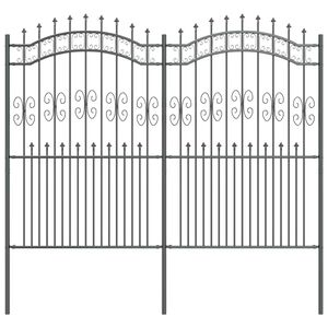 vidaXL Garden Fence Grey 240 x 228 cm Powder-coated steel
