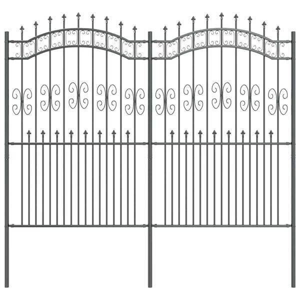 vidaXL Garden Fence Grey 240 x 228 cm Powder-coated steel