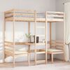 vidaXL Loft Bed Frame with Desk and Chairs 80x200cm Solid Wood Pine