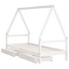 vidaXL Kids Bed Frame with Drawers White 80x200 cm Solid Wood Pine