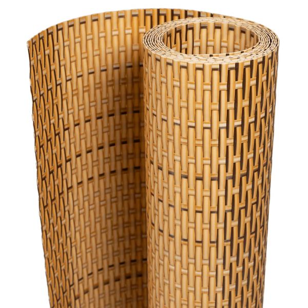 vidaXL Balcony Screen Light Brown 400x100 cm Poly Rattan