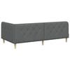 vidaXL Corner Bed Frame with Headboard Dark Grey 100 x 200 cm Fabric