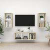 vidaXL 3 Piece TV Cabinet Set White and Sonoma Oak Engineered Wood
