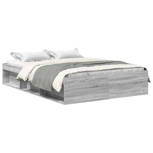 vidaXL Bed Frame without Mattress Grey Sonoma 135x190 cm Double Double
