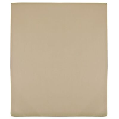 vidaXL Jersey Fitted Sheets 2 pcs Taupe 140x200 cm Cotton