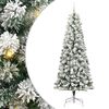 vidaXL Artificial Hinged Christmas Tree Green and White 240 cm