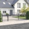 vidaXL Garden Fence Gate with Arched Top Grey 500 x 100 cm Steel