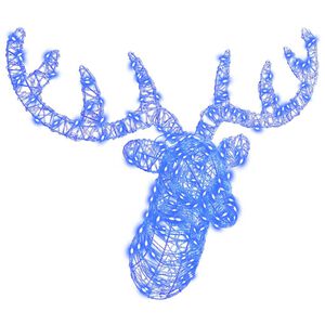 vidaXL Reindeer Head with 140 LEDs Blue 60 cm Acrylic