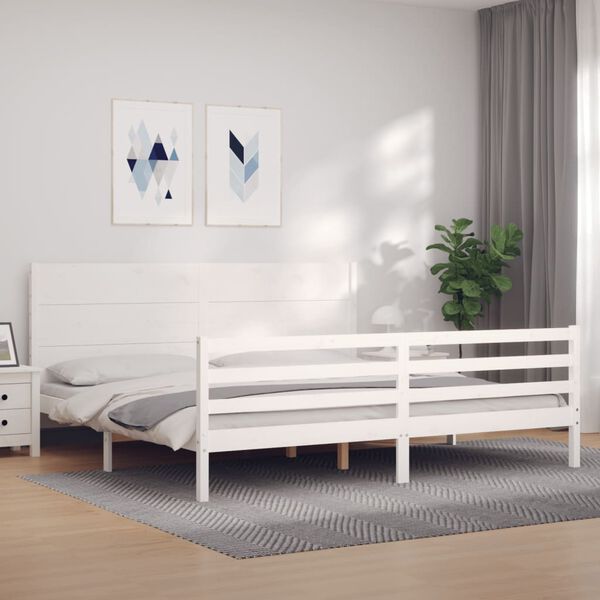 vidaXL Bed Frame without Mattress White 200x200 cm Solid Wood