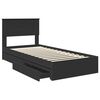 vidaXL Storage Bed with Headboard Black 100 x 200 cm Engineered Wood