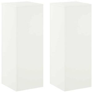 vidaXL Plant Stand 2 pcs White 30 x 30 x 80 cm Steel