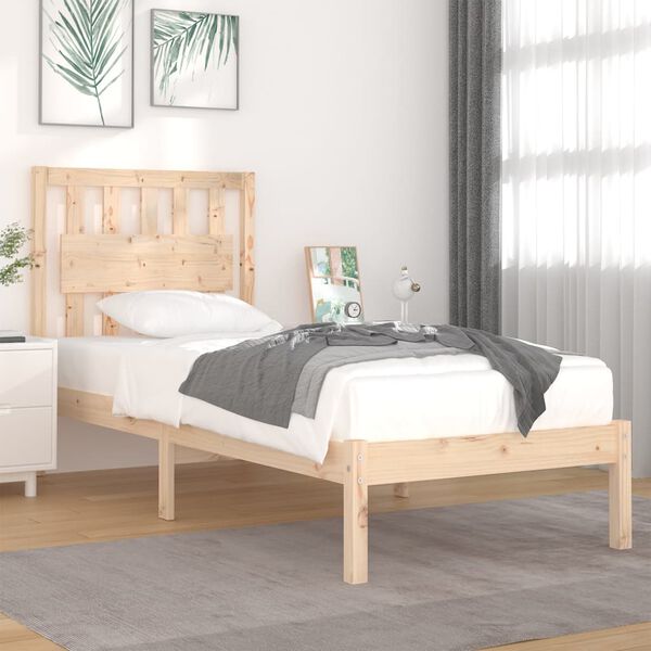 vidaXL Bed Frame without Mattress Solid Wood 90x200 cm (810002+818550)