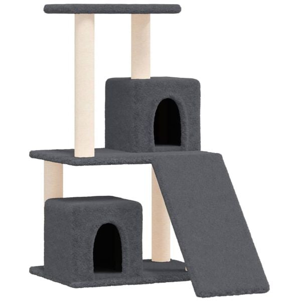 vidaXL Cat Tree with Sisal Scratching Posts Dark Grey 82 cm
