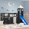 vidaXL Kids' Loft Bed with Tower without Mattress White&Black 90x190cm