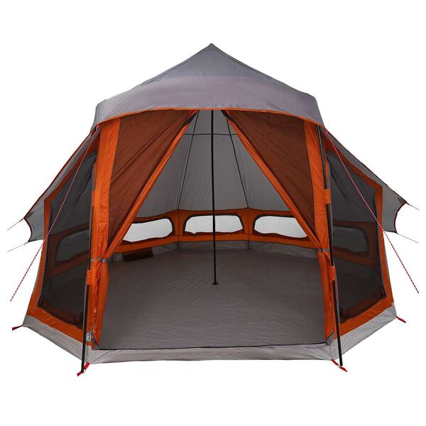 vidaXL Family Tipi Tent Folding Grey and Orange 404 x 370 x 270 cm