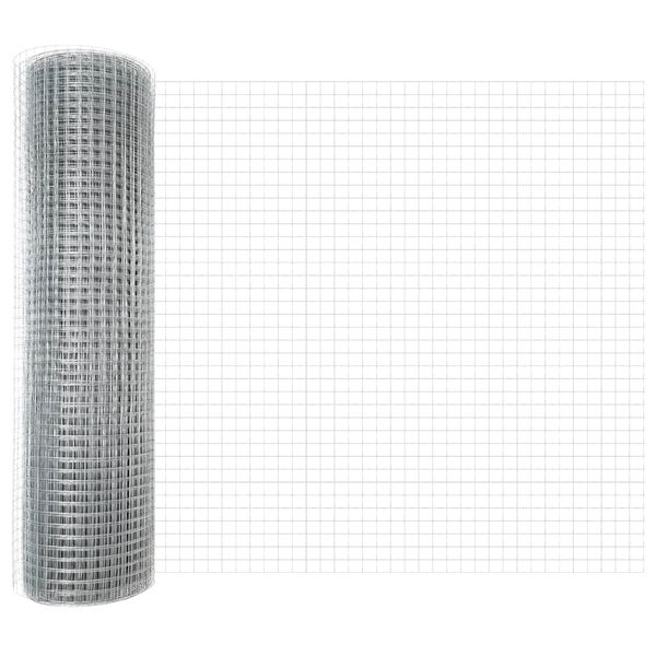 vidaXL Welded Wire Fence Silver 0.8 x 100 m