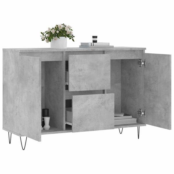 vidaXL Sideboard Concrete Grey 101.5x35x70 cm Engineered Wood