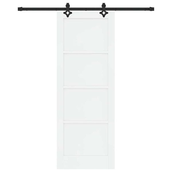 vidaXL Sliding Door White and Black 78 x 211 cm Solid Pine Wood