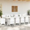 vidaXL Garden Dining Set 15 pcs White Polt rattan