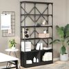 vidaXL Bookcase Black 100x26x180 cm Engineered Wood and Metal