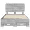 vidaXL Bed Frame with Drawer Grey Sonoma 120 x 190 cm Engineered Wood