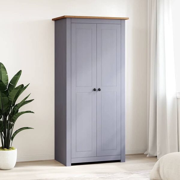 vidaXL Wardrobe Grey 80x50x171.5 cm Solid Pine Panama Range