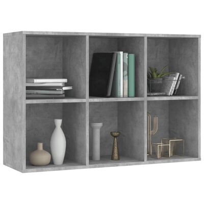 vidaXL Book Cabinet/Sideboard Concrete Grey 66x30x98 cm Engineered Wood