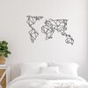 Homemania Wall Decoration World 100x58 cm Steel Black