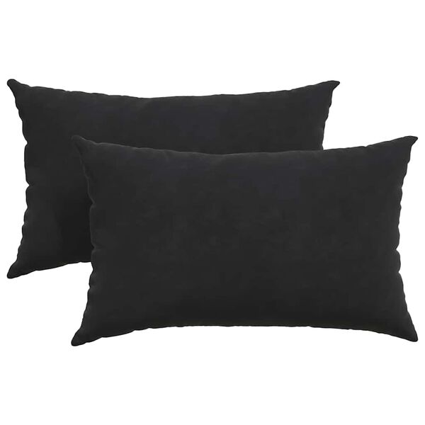 vidaXL Sofa Pillows 2 pcs Black 50 x 30 cm Corduroy Fabric