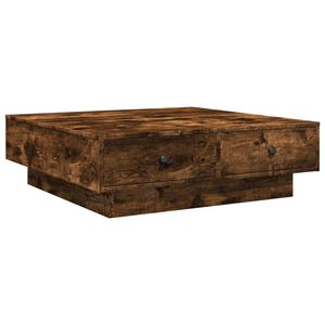 vidaXL Coffee Table Smoked Oak 90x90x28 cm Engineered Wood