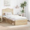 vidaXL Bed Frame with Headboard Sonoma 90 x 190 cm Solid Pine Wood