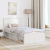vidaXL Bed Frame with Headboard White 90 x 200 cm Solid Pine Wood