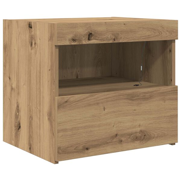 vidaXL Bedside Cabinet Artisan Oak 50 x 40 x 45 cm Engineered Wood