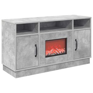 vidaXL Electric Fireplace Concrete 100 x 33 x 55 cm Engineered wood